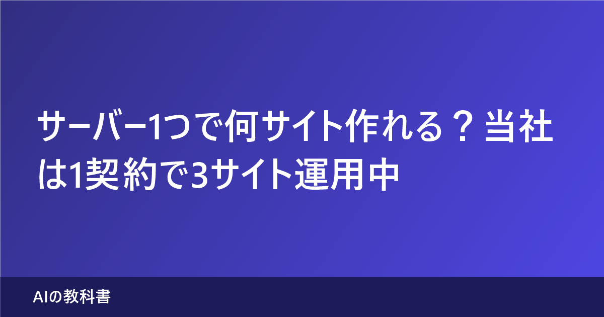 レンタルサーバー1契約で何サイト作れるかを、当社が3サイトを運用している実例と公式仕様で解説する記事のアイキャッチ画像